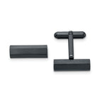 Brushed & Polished Dark Grey Stainless Steel Cuff Links