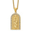 Chisel Stainless Steel Polished Yellow IP-plated with Crystal Blessed Mary Pendant on a 24 inch Curb Chain Necklace