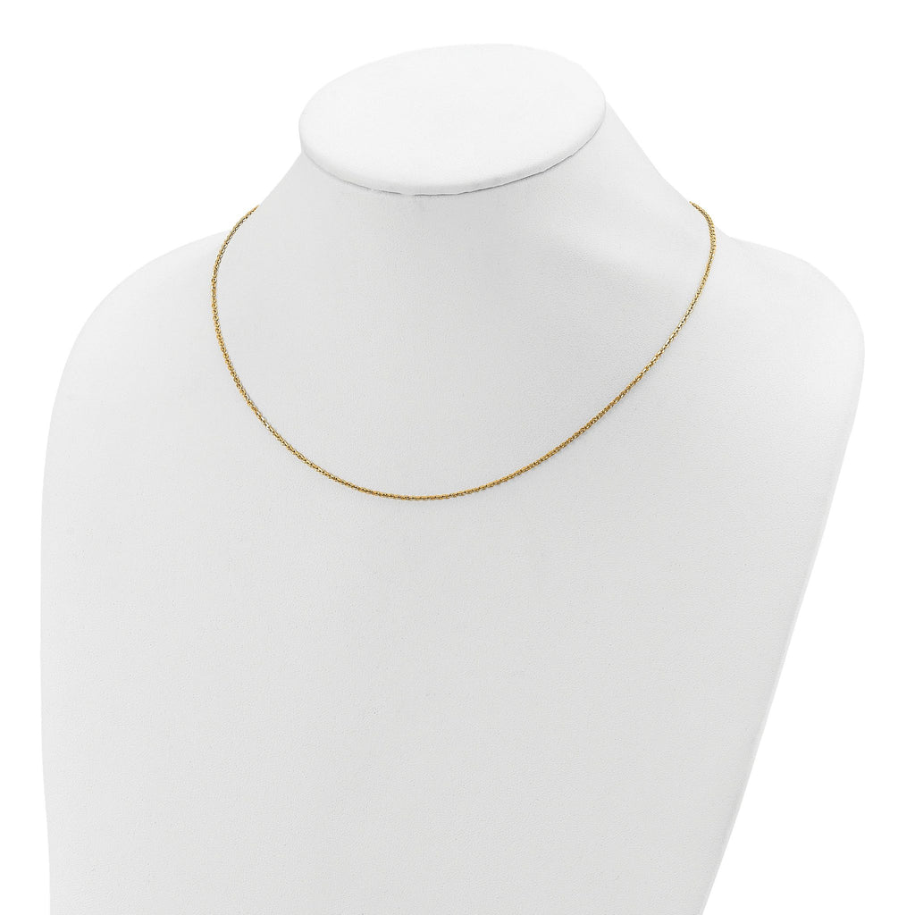 SS Gold-plat Polish/Dia-cut 1.45mm Cable 1in+1in Adjustable Chain