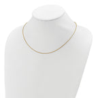 SS Gold-plat Polish/Dia-cut 1.45mm Cable 1in+1in Adjustable Chain