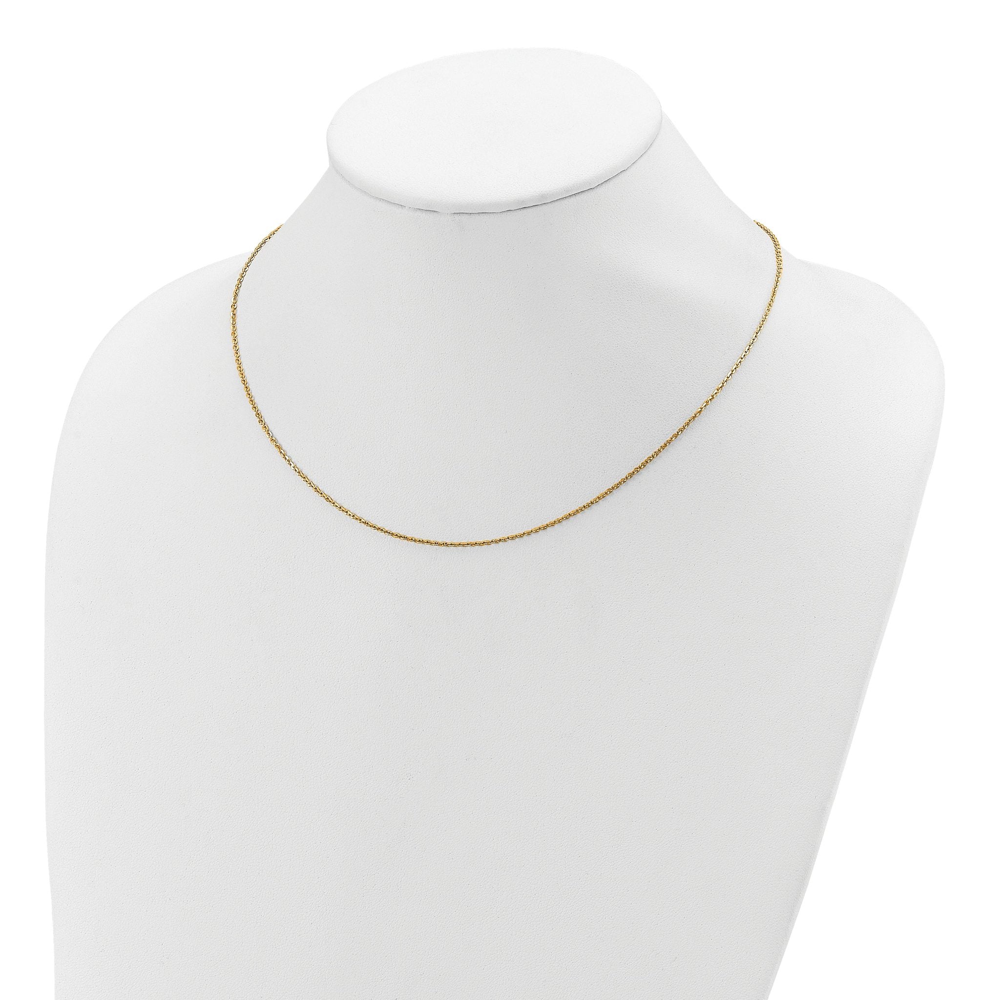 SS Gold-plat Polish/Dia-cut 1.45mm Cable 1in+1in Adjustable Chain