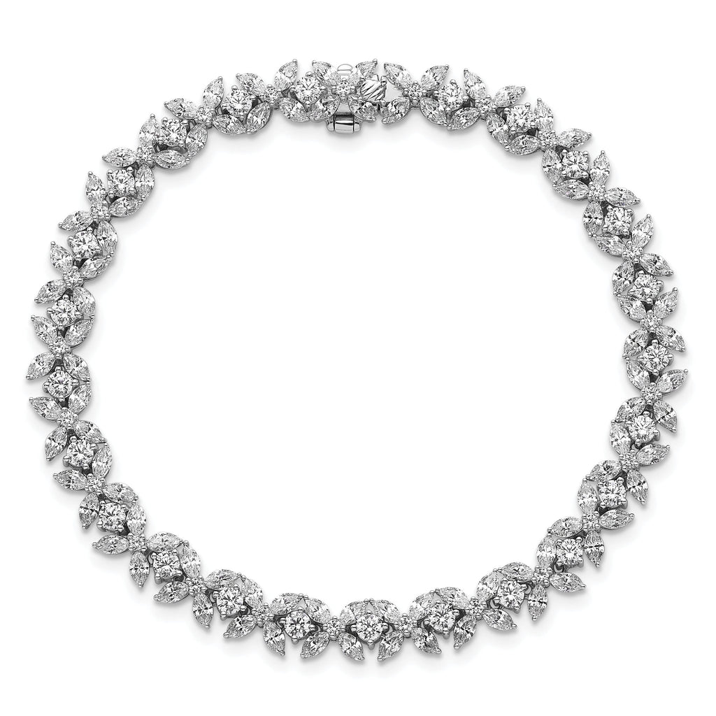 14k White Gold 6 3/4 carat Lab Grown Diamond VS+ F+ Complete Fashion Tennis Bracelet