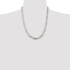Pavé Flat Figaro Chain in Sterling Silver, 6.75mm