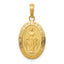 14K Gold Miraculous Medal Pendant with Polished Satin Finish