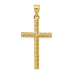 Sophia Jewelers 14K Gold Twisted Cross Pendant Polished and Elegant
