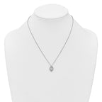 Sterling Silver Rhodium-plated Marquise CZ Polished Fancy Oval 18 inch Necklace