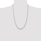 Sterling Silver Rhodium-plated 3mm Round Spiga Chain