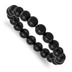 10mm Black Agate Beaded Stretch Bracelet