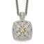 Shey Couture Sterling Silver Antiqued with 14K Accent 18 Inch Diamond Vintage Necklace