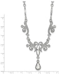 1928 Jewelry Silver-tone Sparkling Clear Crystals from Crystal Teardrop Adjustable 15 inch Vintage Style Necklace with 3 inch extension
