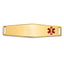 14K Gold Unisex Medical ID Bracelet with Red Enamel Engravable
