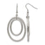 Stainless Steel Polished Oval Textured Drop Dangle Earrings for Women