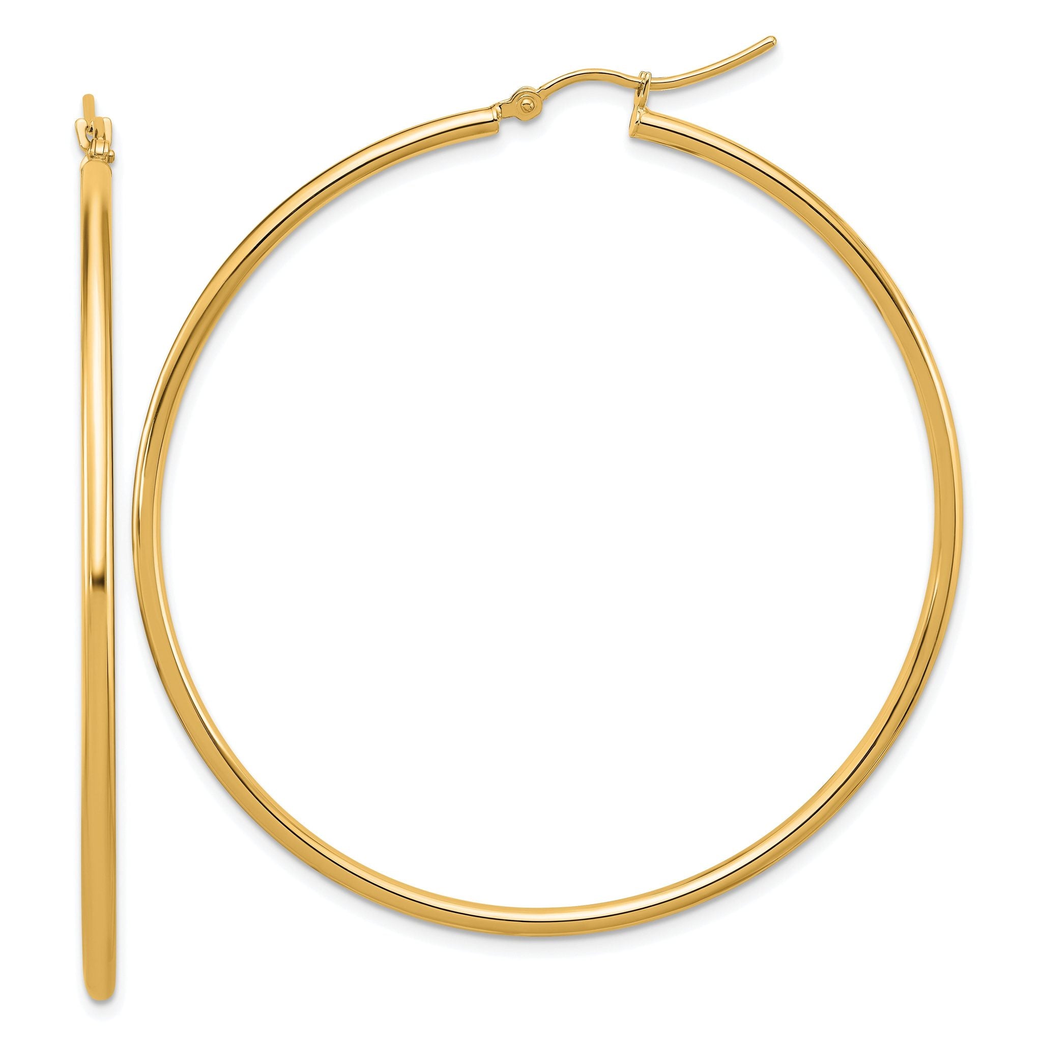10K Polished Hinged Hoop Earrings