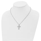 Large Cross Pendant Necklace in Stainless Steel