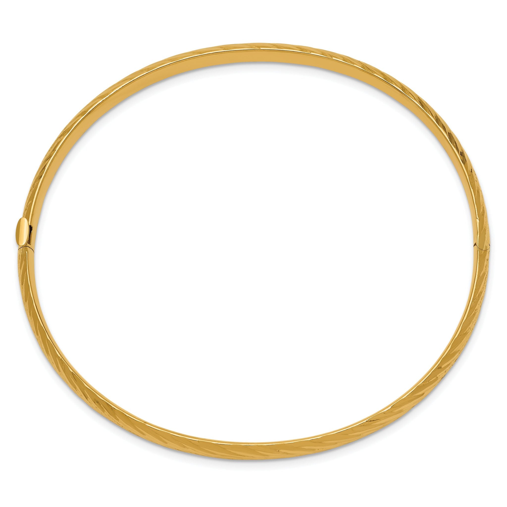 14k 3/16 Textured Hinged Bangle Secondary image