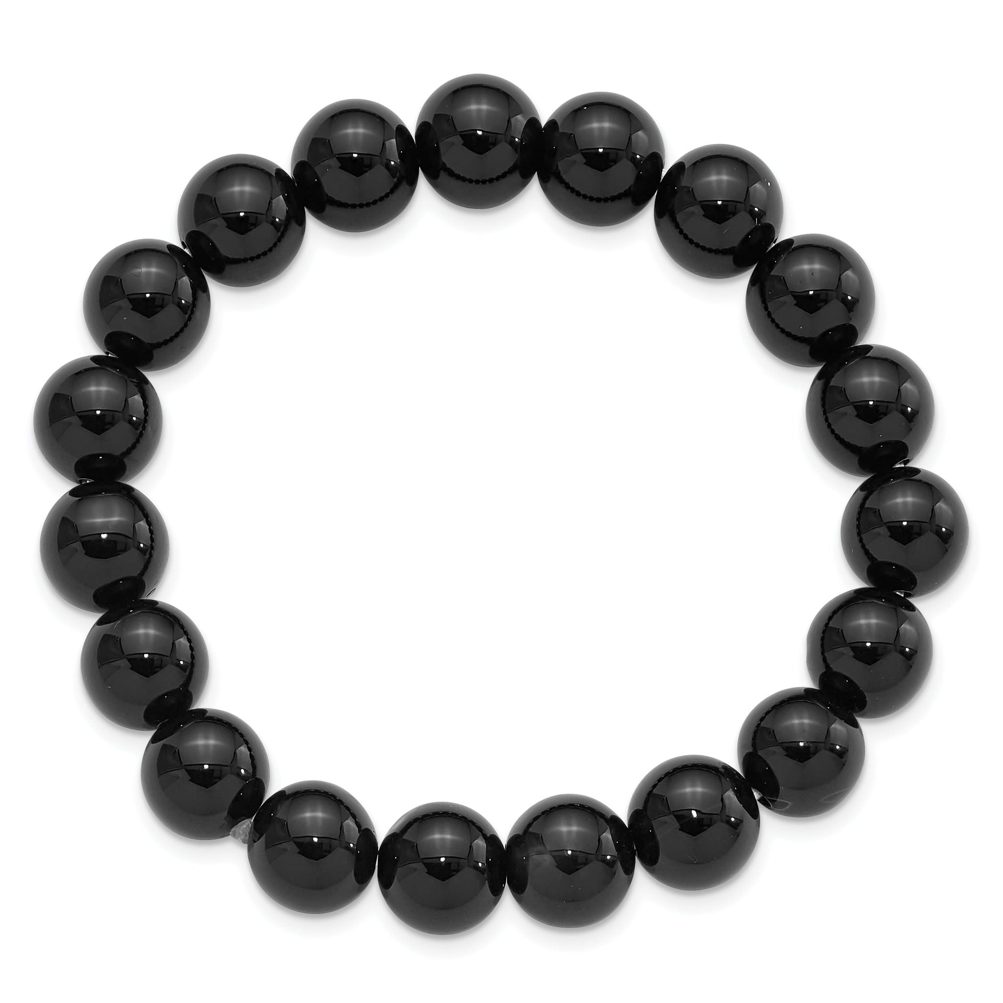 Black Agate 10mm Beaded Stretch Bracelet Secondary image
