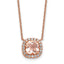 Cheryl M Sterling Silver Rose Gold-plated Polished CZ and Pink Glass Halo Necklace