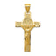 14K Gold Reversible San Benito Crucifix Pendant with Polished Finish