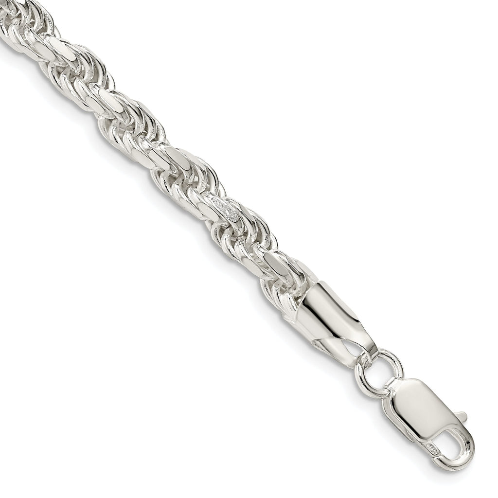 Diamond-Cut Rope Chain in Sterling Silver, 5.75mm