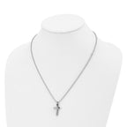 Chisel Stainless Steel Polished Cross Pendant on a 20 inch Ball Chain Necklace