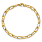 14K Polished Fancy Wavy Elongated Oval Link Bracelet