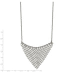 Polished Fancy Dangle Bib Necklace in Stainless Steel