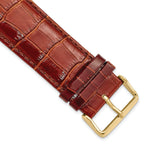 Havana Crocodile-Grain Leather Watch Band, 16mm
