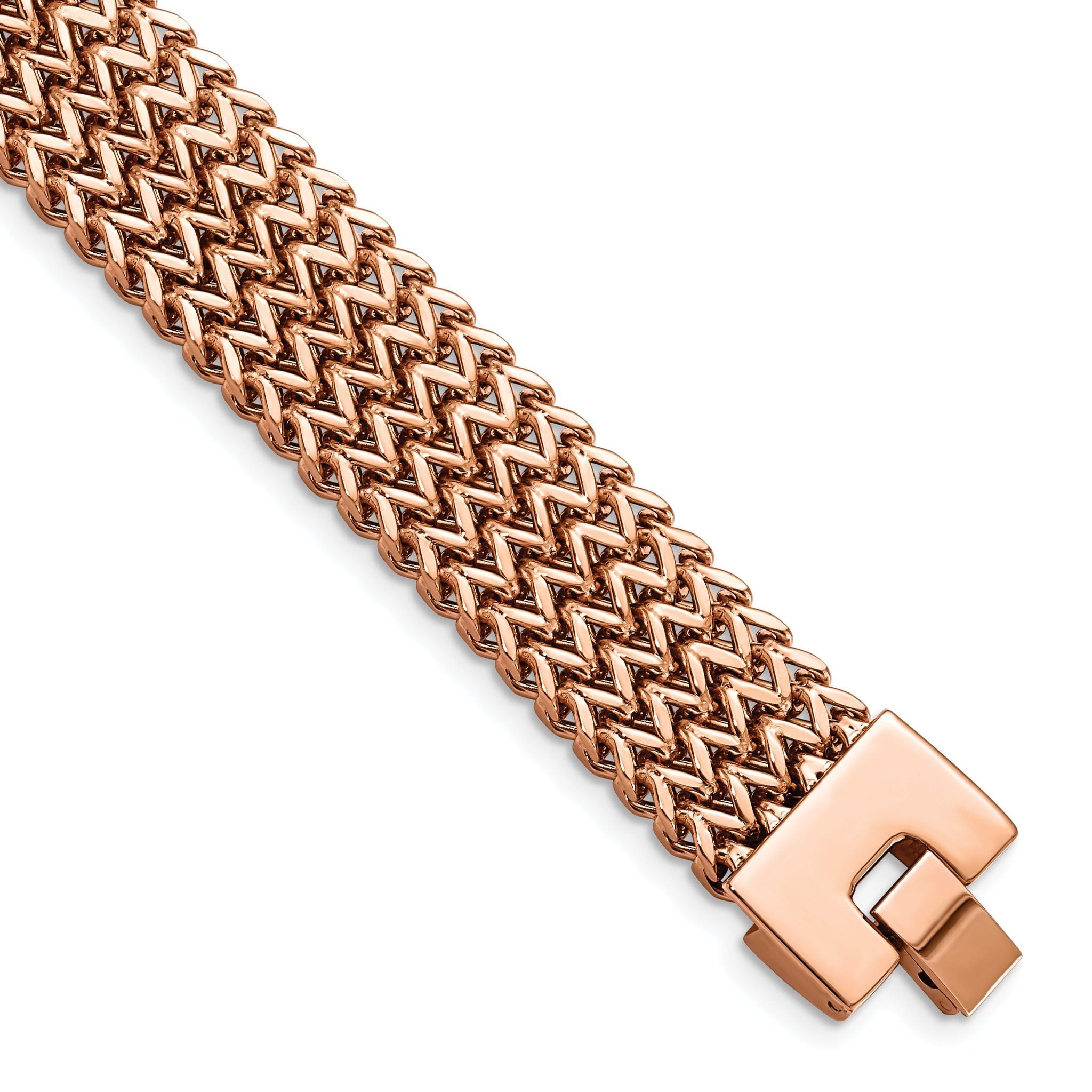 Stainless Steel Brushed Rose IP-plated Woven Bracelet for Women Main image