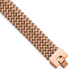 Stainless Steel Brushed Rose IP-plated Woven Bracelet for Women