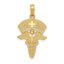 14K Gold Caduceus Nurses Cap Pendant with Polished Textured Design