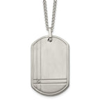 Sophia Jewelers Men's Titanium Dog Tag Necklace with Diamond Engravable 22