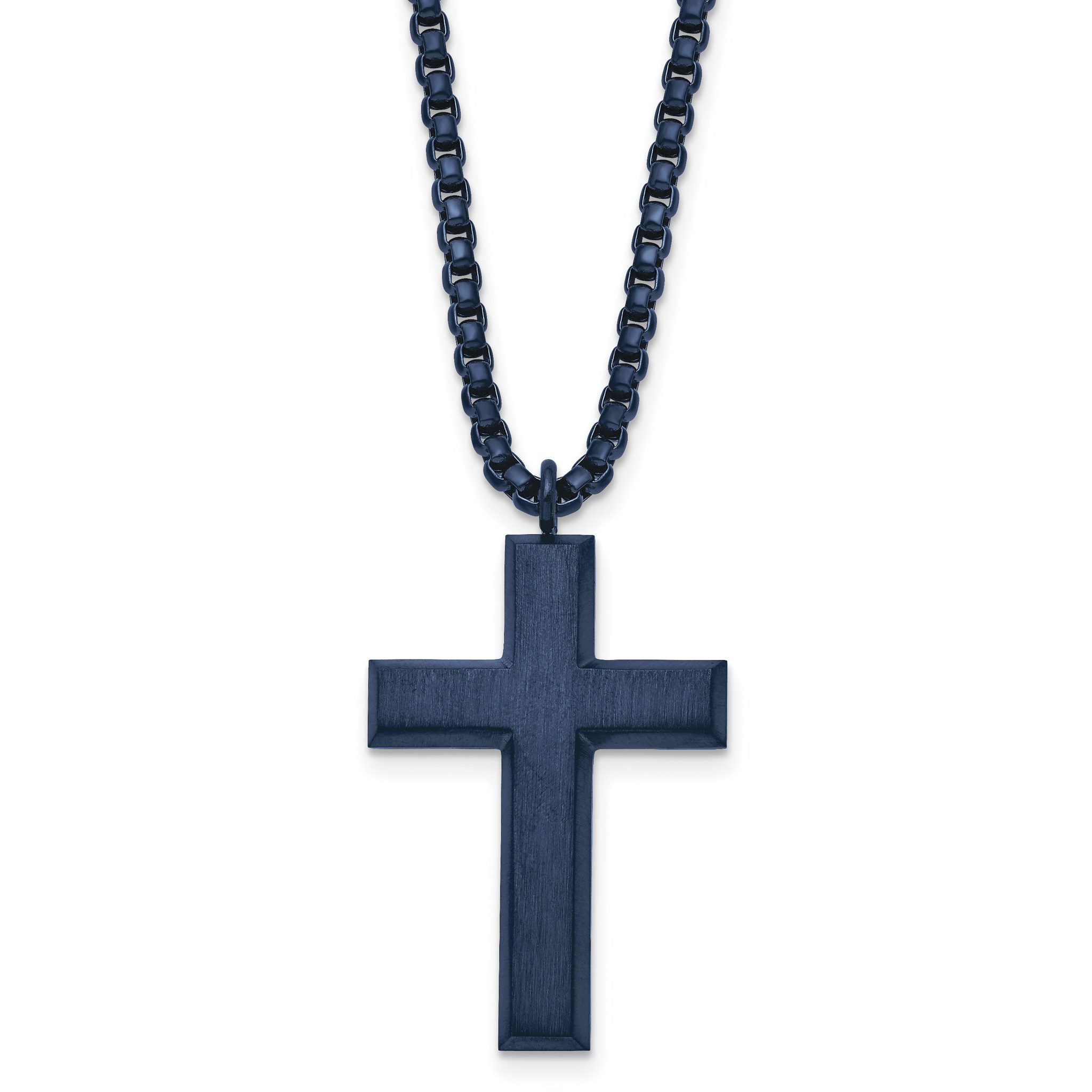 Cross Pendant Necklace in Grey IP-Plated Stainless Steel Main image