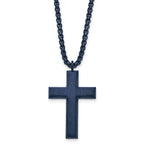 Cross Pendant Necklace in Grey IP-Plated Stainless Steel