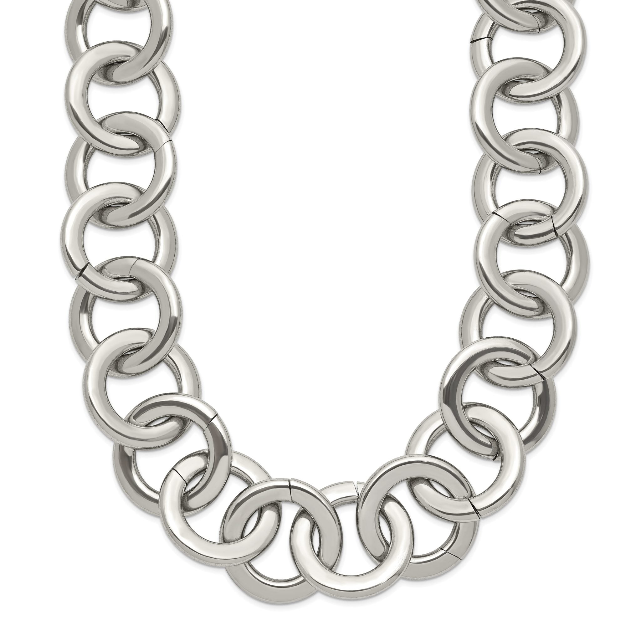 Chisel Stainless Steel Polished Circle Link 17 inch Necklace Main image