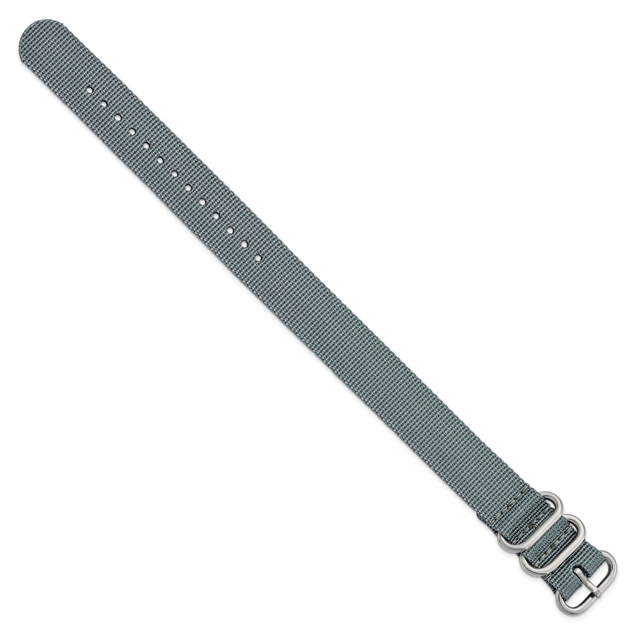 Military Ballistic Nylon Watch Band in Grey, 22mm Secondary image