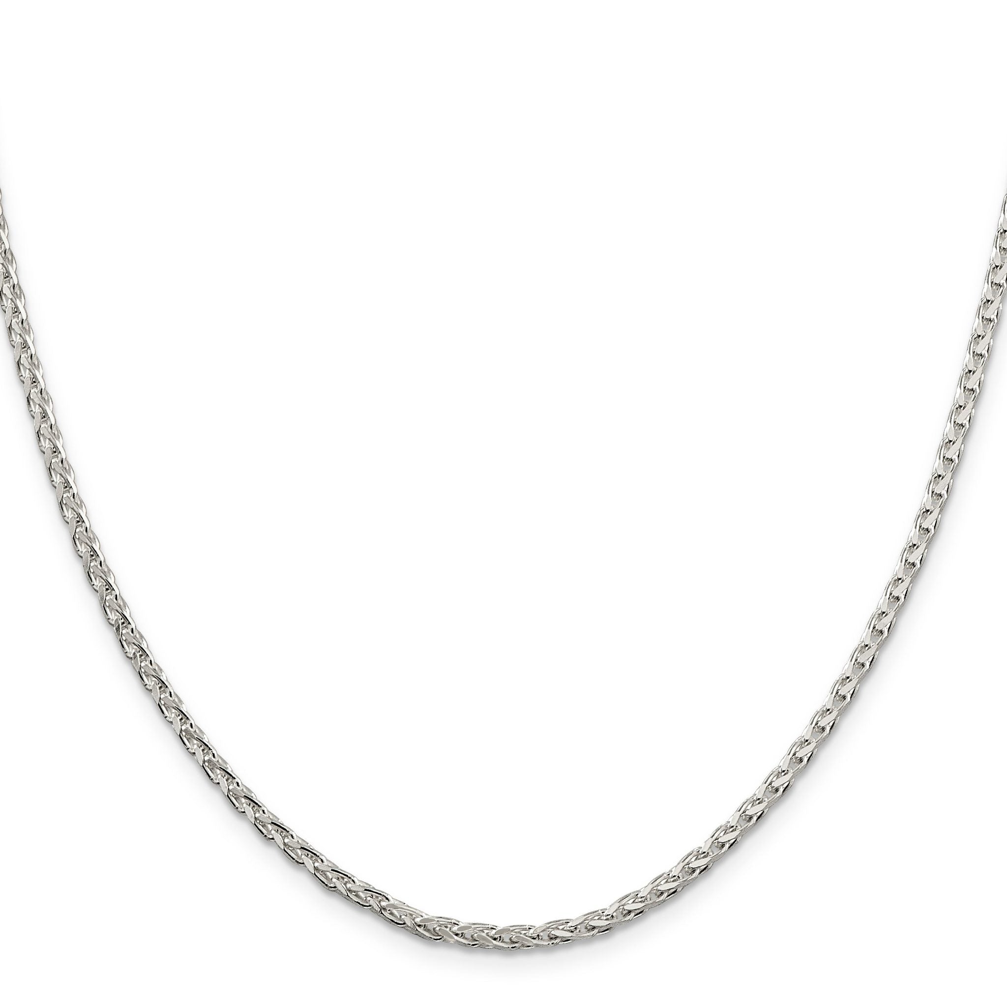 Sterling Silver Diamond-Cut Wheat Chain Necklace 2.75mm