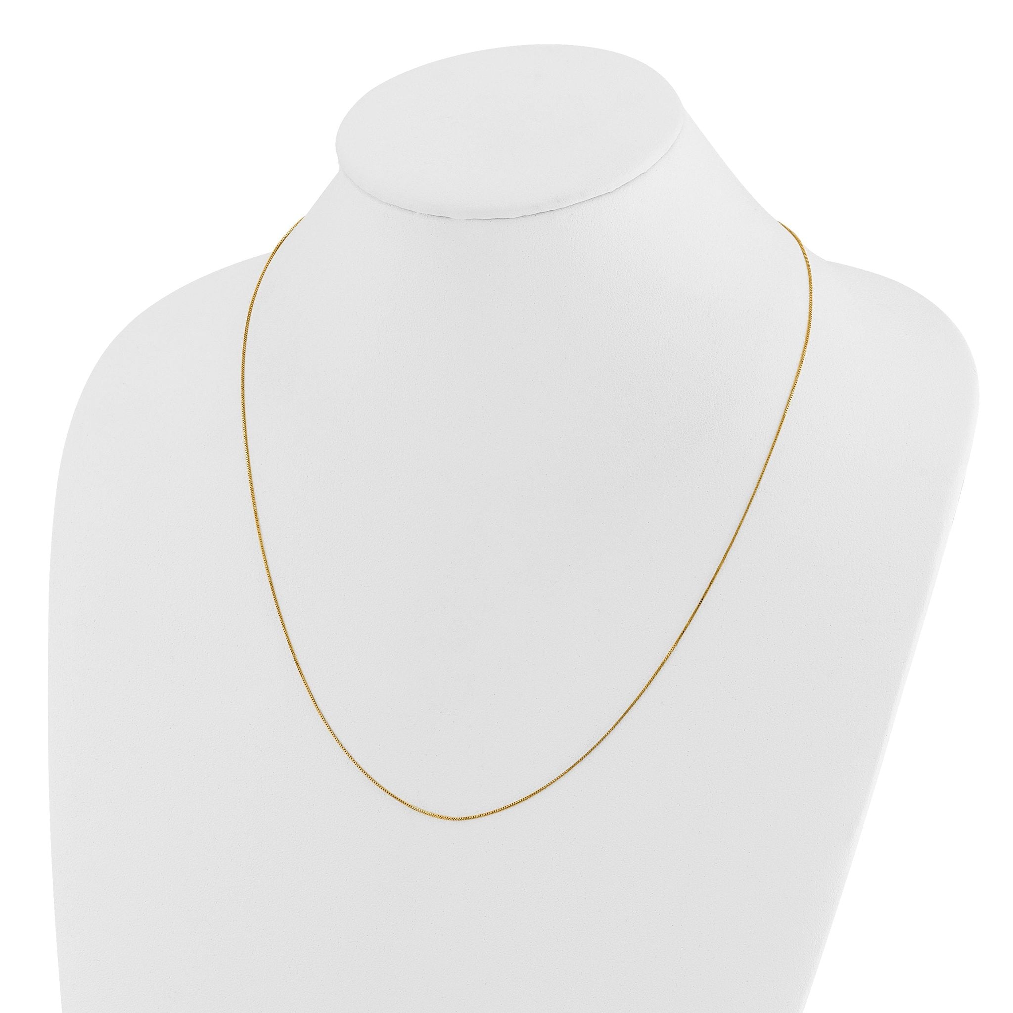 Adjustable Baby Box Chain in 14K Yellow Gold, 0.55mm