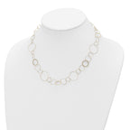 14K Polished Diamond-Cut and Textured Circles 18 inch Necklace