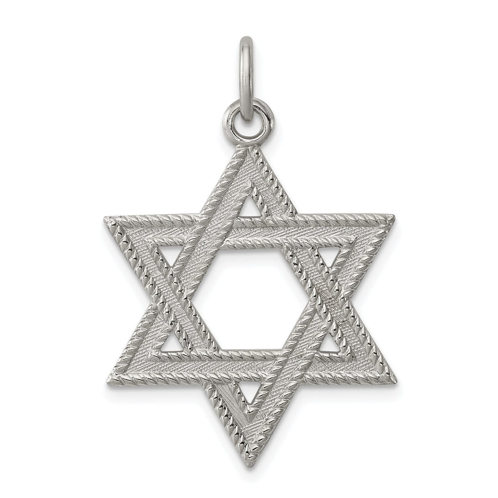 Sophia Jewelers Sterling Silver Star of David Charm Polished Anti-Tarnish