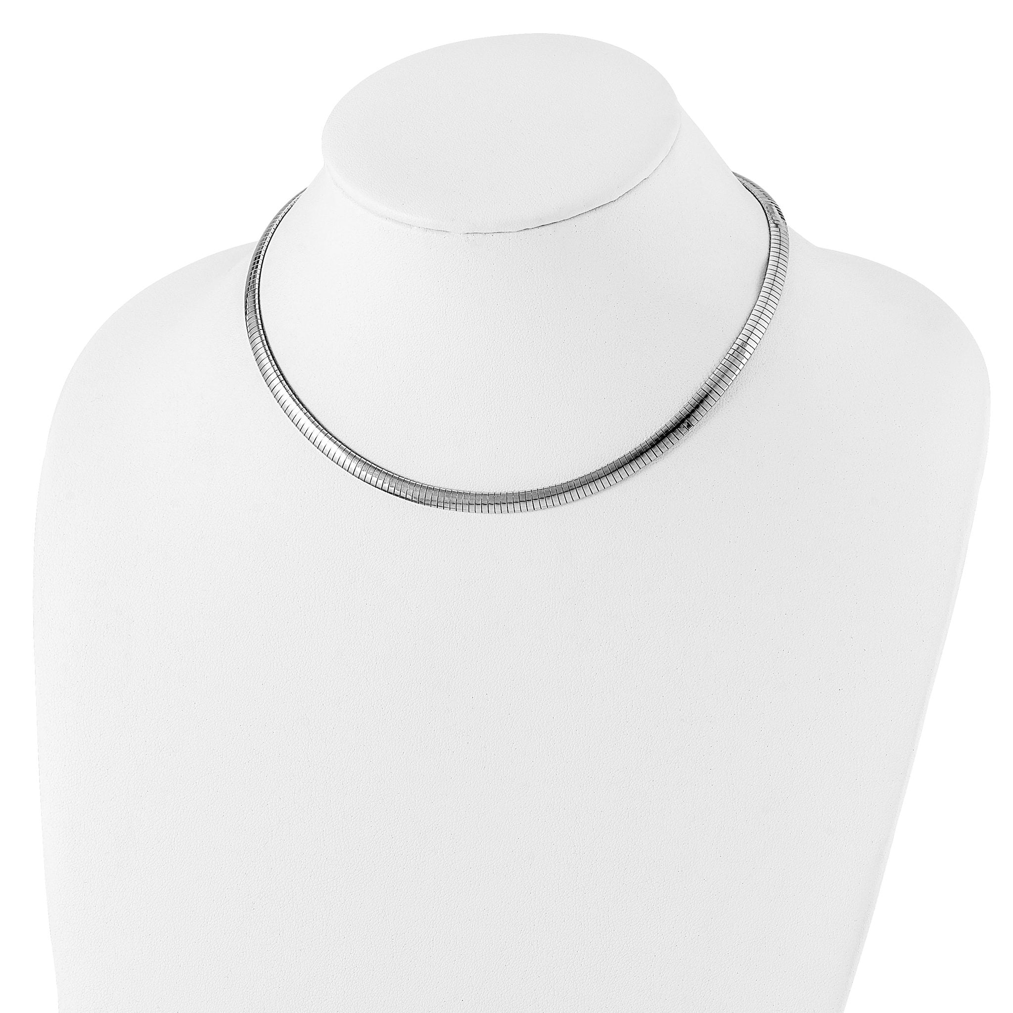 Sterling Silver Rhodium-plated 5.2mm With 2in. Ext Cubetto Chain
