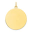 10K Yellow Gold Engravable Polished Disc Charm  Solid and Elegant