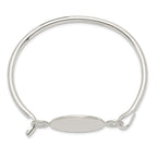 Sterling Silver Bangle w/Round ID Plate Bracelet