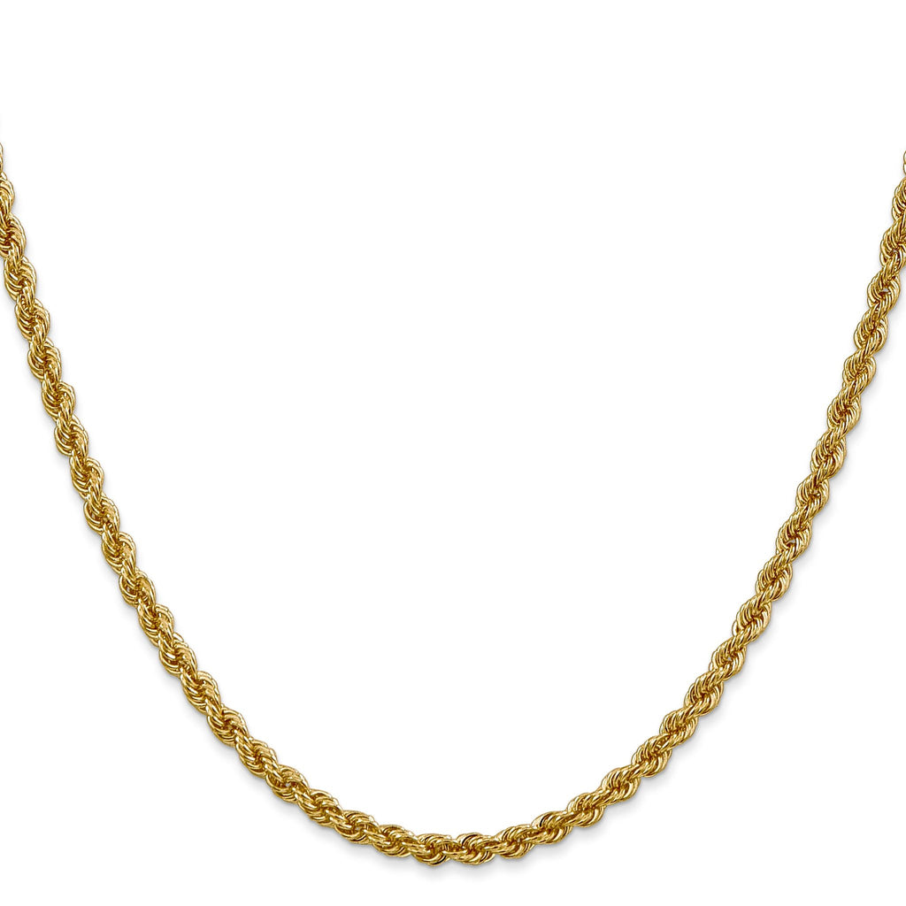 14K 7 inch 3mm Regular Rope with Lobster Clasp Chain