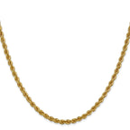 14K 7 inch 3mm Regular Rope with Lobster Clasp Chain