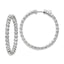 Sterling Shimmer Sterling Silver Rhodium-plated 52 Stone 2.3mm CZ In and Out Round Hinged Hoop Earrings
