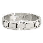 Stainless Steel Polished Cross Link Bracelet for Men