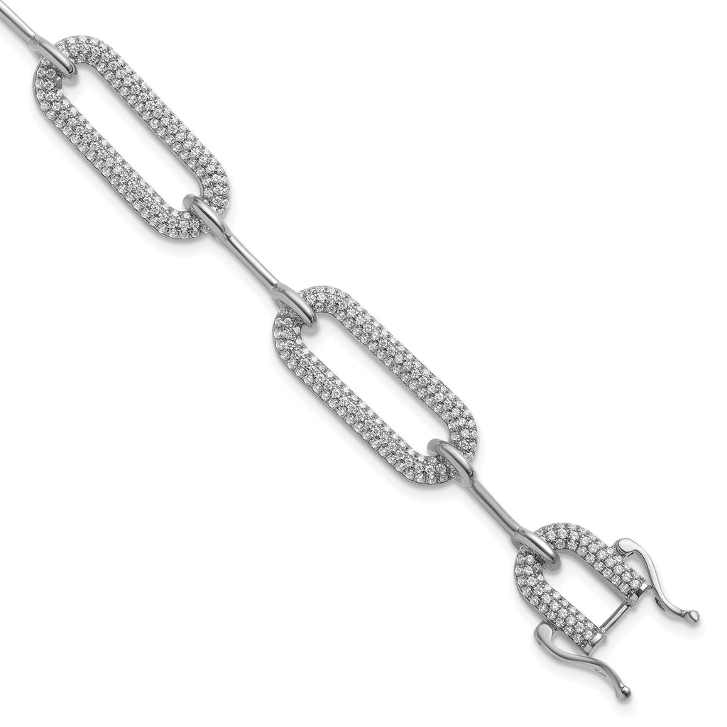14k White Gold 3 1/4 carat Lab Grown Diamond VS/SI+ G+ Fashion Link Bracelet