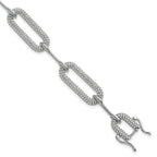14k White Gold 3 1/4 carat Lab Grown Diamond VS/SI+ G+ Fashion Link Bracelet