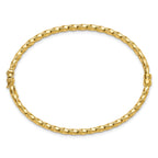 14K Polished/Textured and Twisted Hinged Bangle