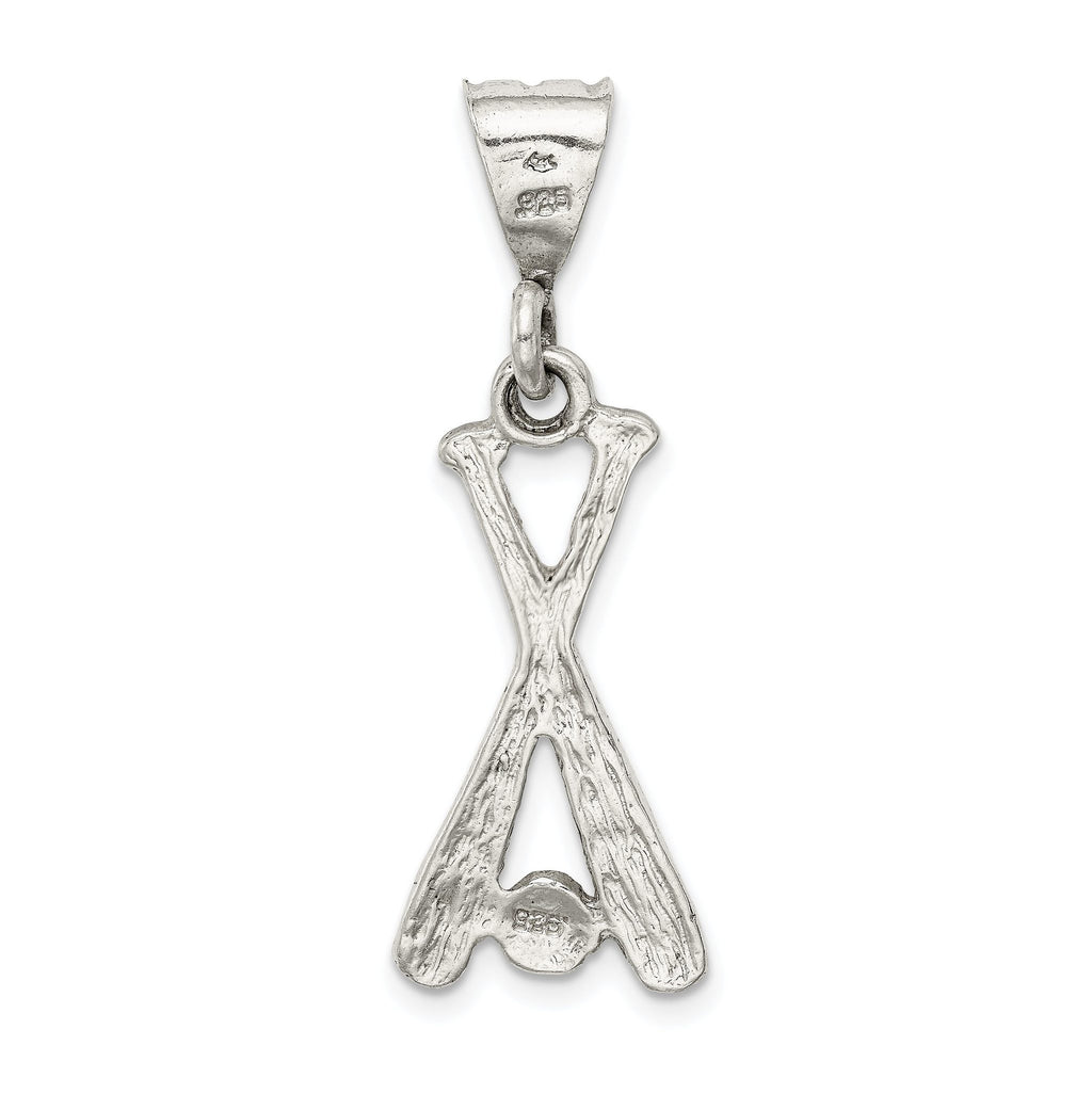 Sterling Silver 925 Baseball Charm with Two Bats & Ball Polished
